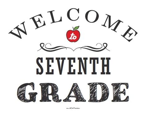 Welcome to Seventh Grade Sign – Free Printable