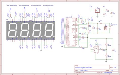 Simple Digital Voltmeter Circuit with PCB using ICL7107 | Circuit ...