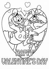Daisy And Donald Disney Valentine Coloring Page  Free Printable sketch template
