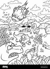 Dinosaurs Facing Extinction Through Comet Stock Photo  Alamy sketch template