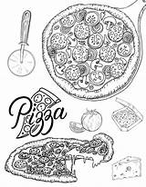 Pizza Coloring Pepperoni Pages Food Cartoon Wecoloringpage Sketch  sketch template