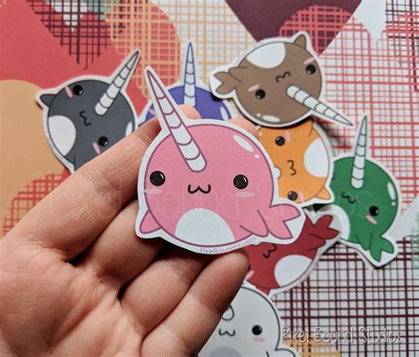 Chibi Narwhal Stickers and Magnets | Etsy