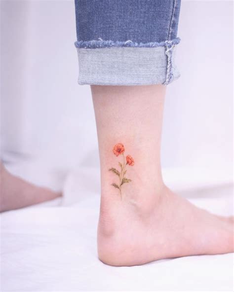 How look fascinating minimalist California poppy tattoos?