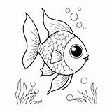 Premium Vector  Cute Fish Coloring Page For Kids Easy Simple Drawing sketch template