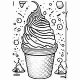 Ice Cream Cone Coloring Page · Creative Fabrica sketch template