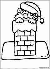 Santa Chimney Coloring Page Coloring Pages sketch template