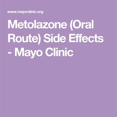 Metolazone (Oral Route) Side Effects - Mayo Clinic | Side effects, Oral, Adrenal gland problems