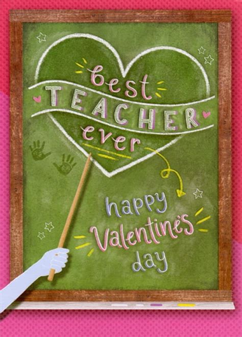 Designer Greetings Best Teacher Ever Chalkboard Juvenile Valentine's Day Card for Teacher ...