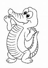 Coloring Pages  Cartoon Crocodile For Kids sketch template