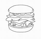 Coloring Pages Hamburger Sheets Printable Colouring Cheeseburger  sketch template