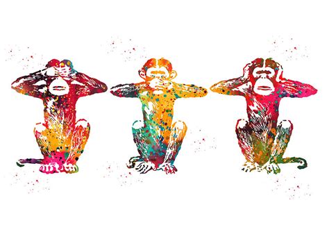 Three wise monkeys Digital Art by Erzebet S - Fine Art America