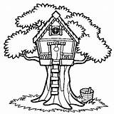 Coloring Treehouse House Awesome Tree Kids Pages Drawing Boomhutten  sketch template