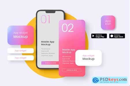 Mobile App Screen Mockup » Free Download Photoshop Vector Stock image Via Torrent Zippyshare ...