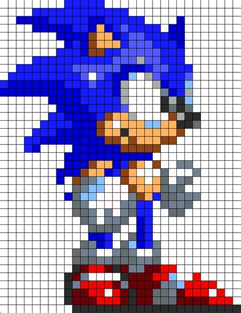 Classic Sonic Perler Bead Pattern | Bead Sprites | Characters Fuse Bead Patterns