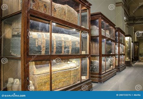 Cairo, Egypt - January 2020: Ancient Exhibits in the Old Cairo Museum ...