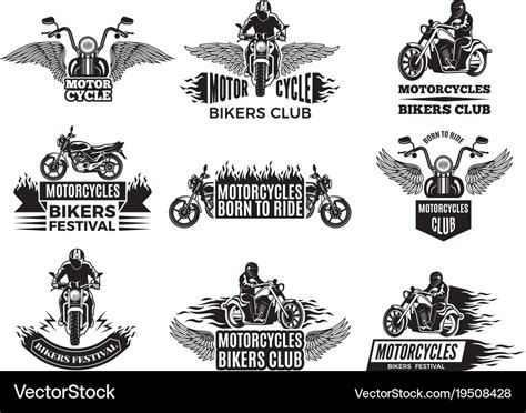 Motorbike logos for bike club Royalty Free Vector Image