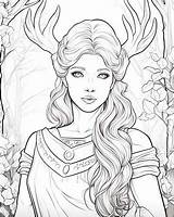 Artemis Goddess Of The Hunt Coloring Pages  Greek Mythology sketch template
