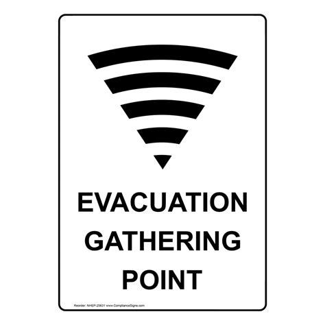 Portrait Evacuation Gathering Point Sign With Symbol NHEP-25631
