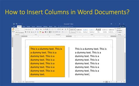 How to Insert Columns in Word Documents? – WebNots