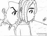 Boondocks coloring Pages Huey And Michael Caesar  Free Printable sketch template
