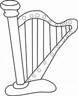 Coloriage Instrument Harp Kleurplaat Muziekinstrumenten Kleurplaten  sketch template