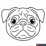 Pug Face Coloring Page  Easy Drawing Guides sketch template
