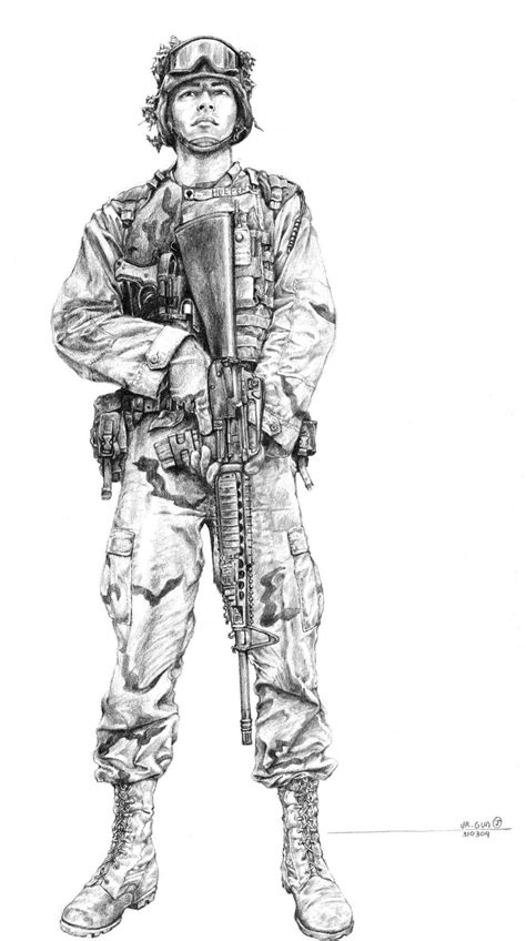 U.S. Army Soldier by hermes52 on deviantART | Military drawings, Soldier drawing, Army drawing