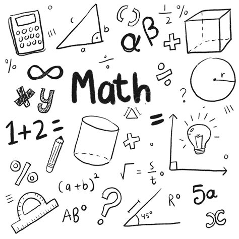 Math Formula Doodle Art With Transparent Background, Math Drawing, Spa ...