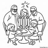 Happy Hanukkah Family Gathering Coloring Page  Pagescom sketch template