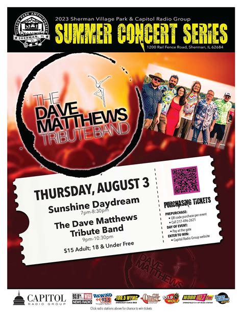 Dave Matthews Tribute Band, Sunshine Daydream | Sherman Village Park ...