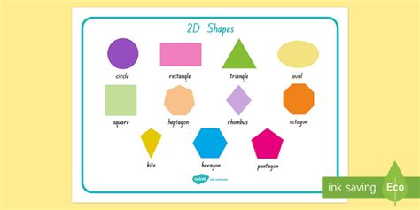 2D Shape Names Word Mat Primary Resources (Teacher-Made), 54% OFF