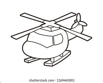 Kids Coloring Book Cartoon Helicopter Vector Stock Vector (Royalty Free ...