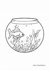Fish Bowl  Free Coloring Sheet sketch template