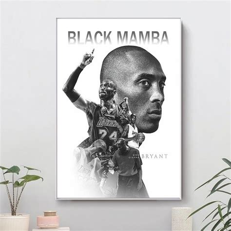 Black and White Kobe Bryant Posters Print Decorative Basketball Star ...