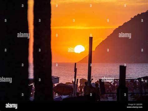 Sunset on Leblon beach in Rio de Janeiro Brazil Stock Photo - Alamy