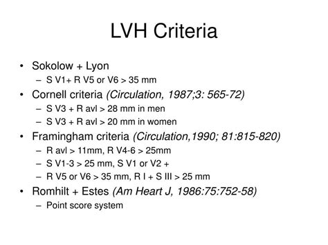 Left Ventricular Hypertrophy (LVH) Criteria • Sokolow ... | Framingham criteria, Medical ...