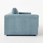 Ceva 103" Light Blue Performance Velvet Sofa + Reviews | CB2