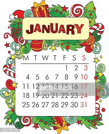 Decorative Calendar - January Stock Clipart | Royalty-Free | FreeImages