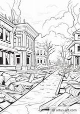 Natural Disaster Coloring Book Sketch Page sketch template