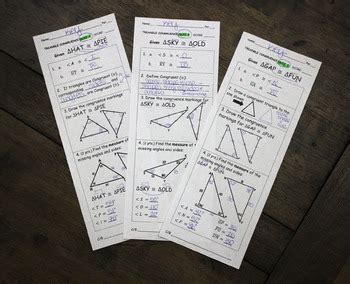 Triangle Congruence Quiz (3 versions) by Clips and Clicks | TpT