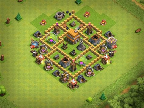 My base layout in Clash of Clans with a Level 5 Town Hall http ...