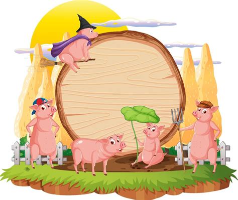 Empty banner template with farm animals 7637640 Vector Art at Vecteezy