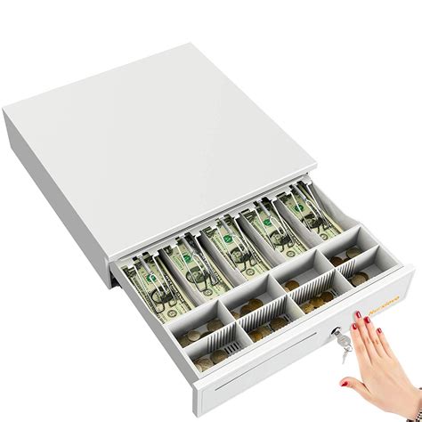 Nurxiovo - Cash Register Drawer -Nurxiovo 16 Inch Money Box 5 Bill 8 Coin Money Tray Lock/POS ...