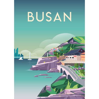 Busan south korea travel poster city Art by caravanstudiodesign | Society6 in 2023 | Travel ...
