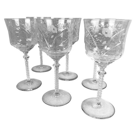 Rock Sharpe's Wine Glasses in the "Burleigh” Pattern- set of 6 For Sale ...
