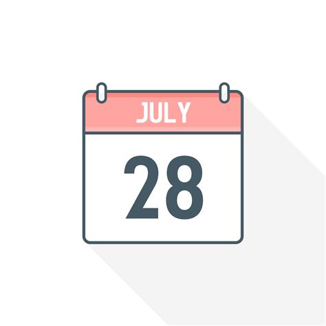 28th July calendar icon. July 28 calendar Date Month icon vector ...