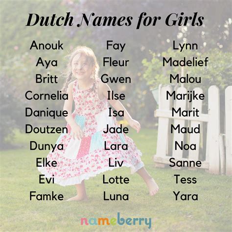 Dutch Baby Names for Girls | Dutch baby names, Hispanic baby names ...