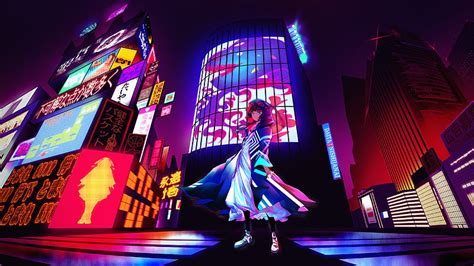 Anime Girl Billboard Neon City, anime-girl, anime, neon, city, artist, artwork, HD wallpaper ...