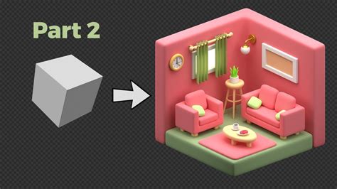 Blender 3D - Create a 3D Isometric Living Room | Beginner Tutorial ...