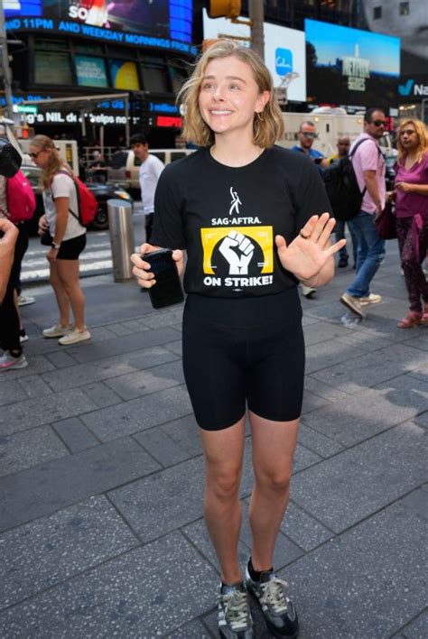 CHLOE MORETZ at Sag-aftra Strike at Times Square in New York 07/25/2023 – HawtCelebs